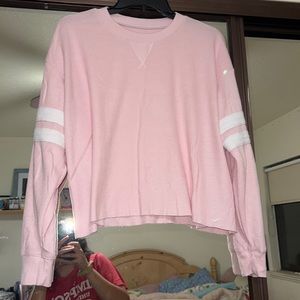 Hollister cropped long sleeve waffle texture